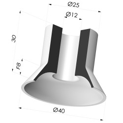 Ventouse Plate Série 7 Ø 40MM