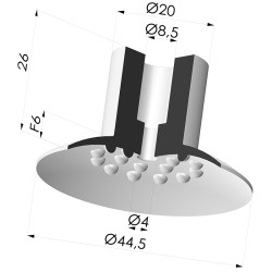 Ventouse Plate Série 7 Ø 44MM