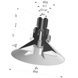 Ventouse Plate Série 7 Ø 65MM