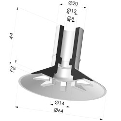 Ventouse Plate Série 7 Ø 65MM