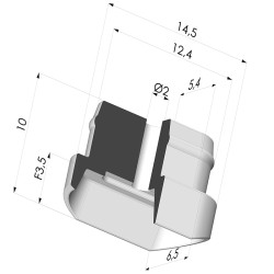 Ventouse Oblongue Série 4 14x6.8MM