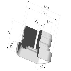Ventouse Oblongue Série 4 14.4x6.9MM