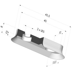 Ventouse Oblongue Série 4 45.5x15.5MM