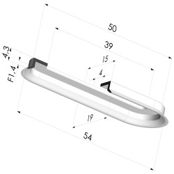Ventouse Oblongue Série 4 54x18MM