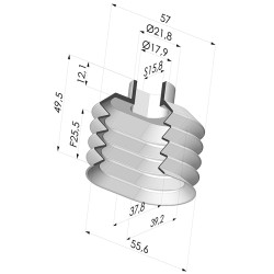 Ventouse Oblongue Série 4PA 55,6x37,8MM