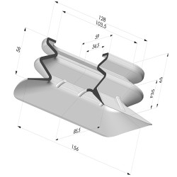 Ventouse Oblongue Série 4PA 156x85.5MM