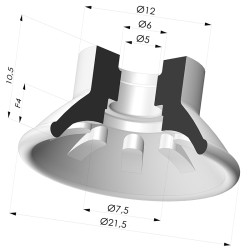 Ventouse plate série 99 Ø 21.5 mm