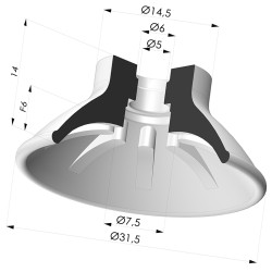 Ventouse plate série 99 Ø 31.5 mm