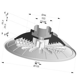 Ventouse plate série 99 Ø 105 mm avec insert femelle G3/8"