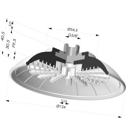 Ventouse plate série 99 Ø 124 mm avec insert mâle G3/8"
