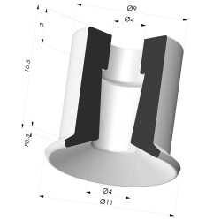 Ventouse Plate Série 9 Ø 11MM