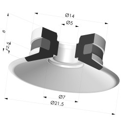 Ventouse Plate Série 9 Ø 21,5MM