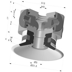 Ventouse Plate Série 9 Ø 21,5MM