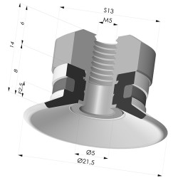 Ventouse Plate Série 9 Ø 21,5MM