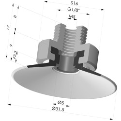 Ventouse Plate Série 9 Ø 31.5MM