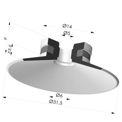 Ventouse Plate Série 9 Ø 31.5MM