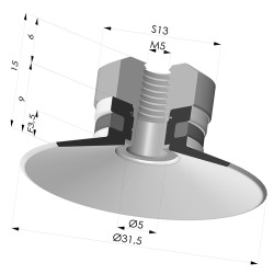 Ventouse Plate Série 9 Ø 31.5MM