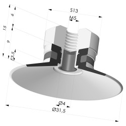 Ventouse Plate Série 9 Ø 31.5MM