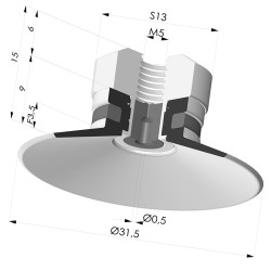 Ventouse Plate Série 9 Ø 31.5MM