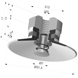 Ventouse Plate Série 9 Ø 31.5MM