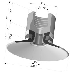Ventouse Plate Série 9 Ø 31.5MM