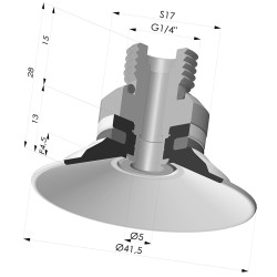 Ventouse Plate Série 9 Ø 41,5MM