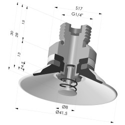 Ventouse Plate Série 9 Ø 41,5MM