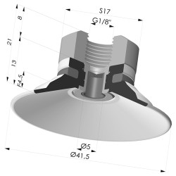 Ventouse Plate Série 9 Ø 41,5MM