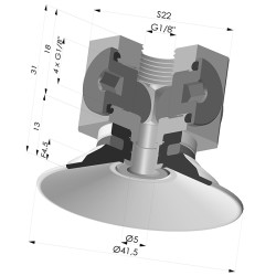 Ventouse Plate Série 9 Ø 41,5MM