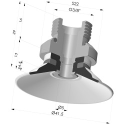 Ventouse Plate Série 9 Ø 41,5MM