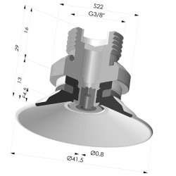 Ventouse Plate Série 9 Ø 41,5MM