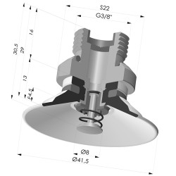 Ventouse Plate Série 9 Ø 41,5MM
