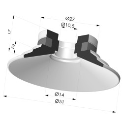 Ventouse Plate Série 9 Ø 51MM