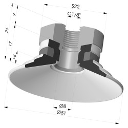 Ventouse Plate Série 9 Ø 51MM