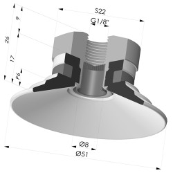 Ventouse Plate Série 9 Ø 51MM