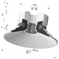 Ventouse Plate Série 9 Ø 51MM