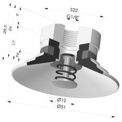 Ventouse Plate Série 9 Ø 51MM
