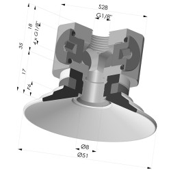 Ventouse Plate Série 9 Ø 51MM
