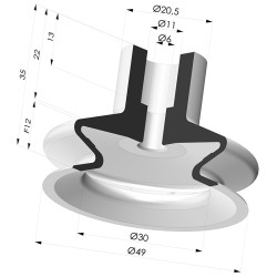 Ventouse 1.5 Soufflets Série 8A Ø 49MM