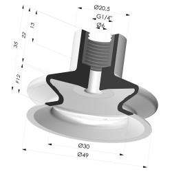 Ventouse 1.5 Soufflets Série 8A Ø 49MM
