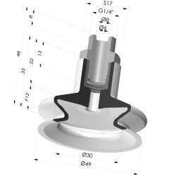 Ventouse 1.5 Soufflets Série 8A Ø 49MM