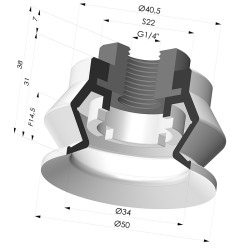 Ventouse 1.5 Soufflets Série 8R Ø 50MM