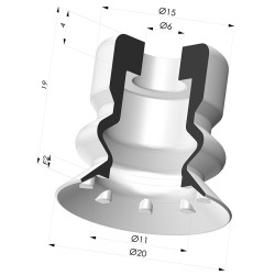 Ventouse 1.5 Soufflets Série 81SB Ø 20MM