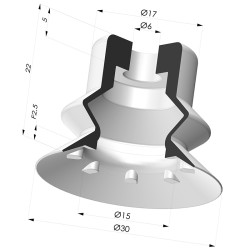 Ventouse 1.5 Soufflets Série 81SB Ø 30MM