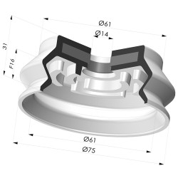 Ventouse 1.5 Soufflets Série 8SB SPF Ø 75MM