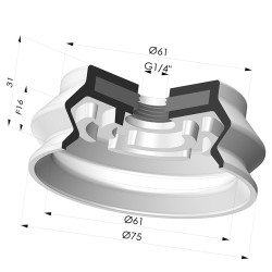Ventouse 1.5 Soufflets Série 8SB Ø 75MM