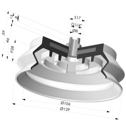 Ventouse 1.5 Soufflets Série 8SB Ø 125MM avec insert