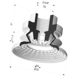 Ventouse 1.5 Soufflets Série 8R Ø 52MM