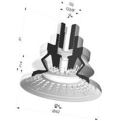 Ventouse 1.5 Soufflets Série 8R Ø 62MM