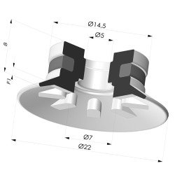 Ventouse Plate Série 90 Ø 22MM